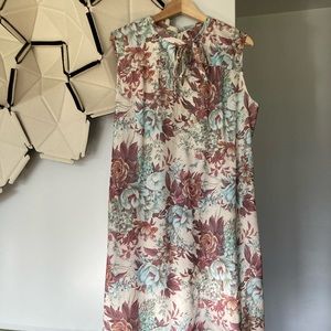 Vintage cottagecore floral shift dress with matching cardigan Medium